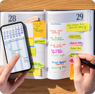 Agenda con notas y recordatorios